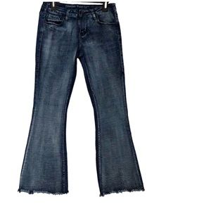 Women’s Cowgirl Tuff Livin' On The Edge Trouser Jeans Medium & Dark Wash 28 X 31